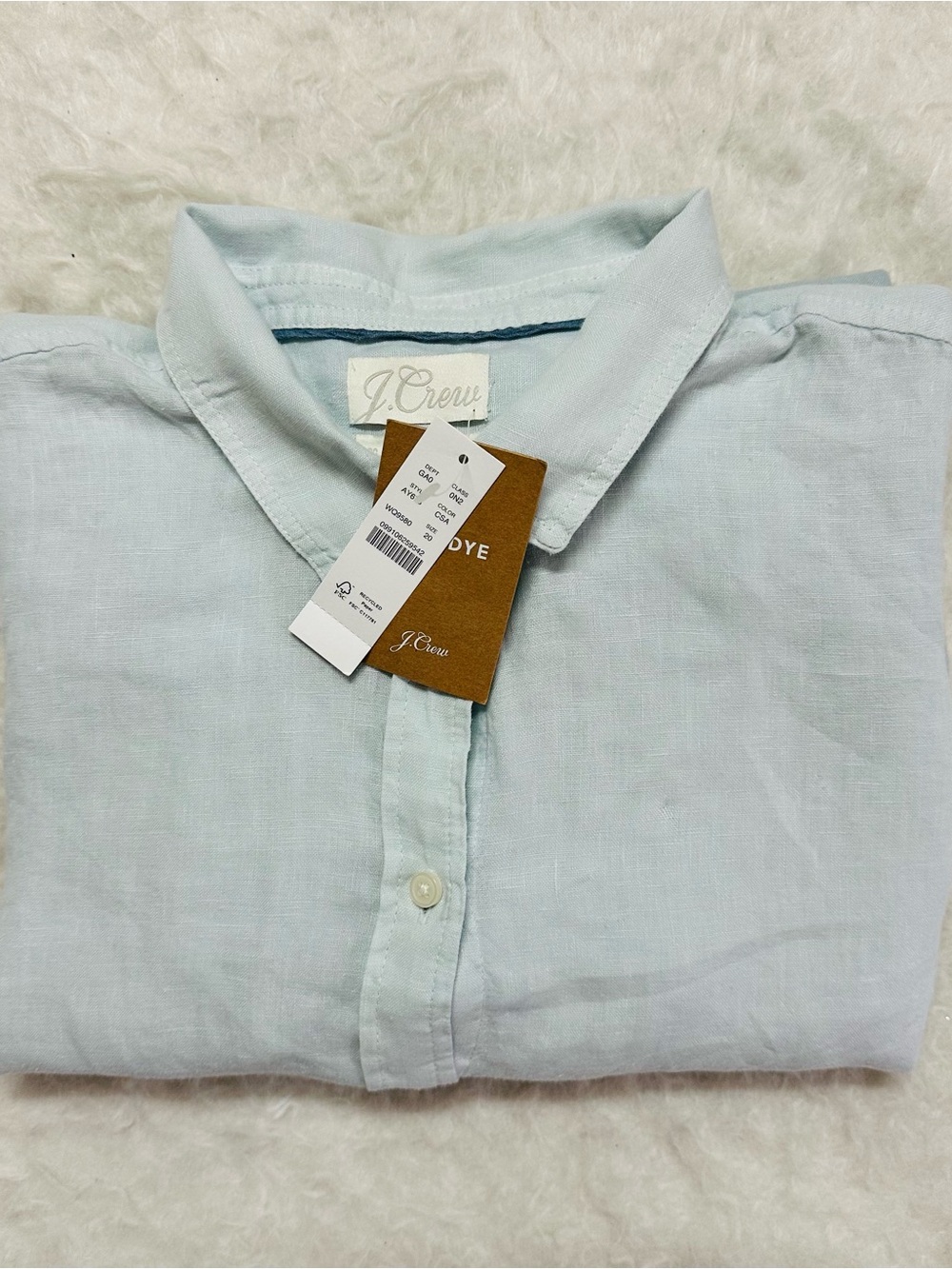 J. Crew Light Blue Linen Button-Down Shirt